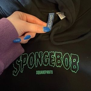 Oversized black SpongeBob hoodie